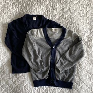 Lot of two boys size 3 Crewcuts button up cardigans